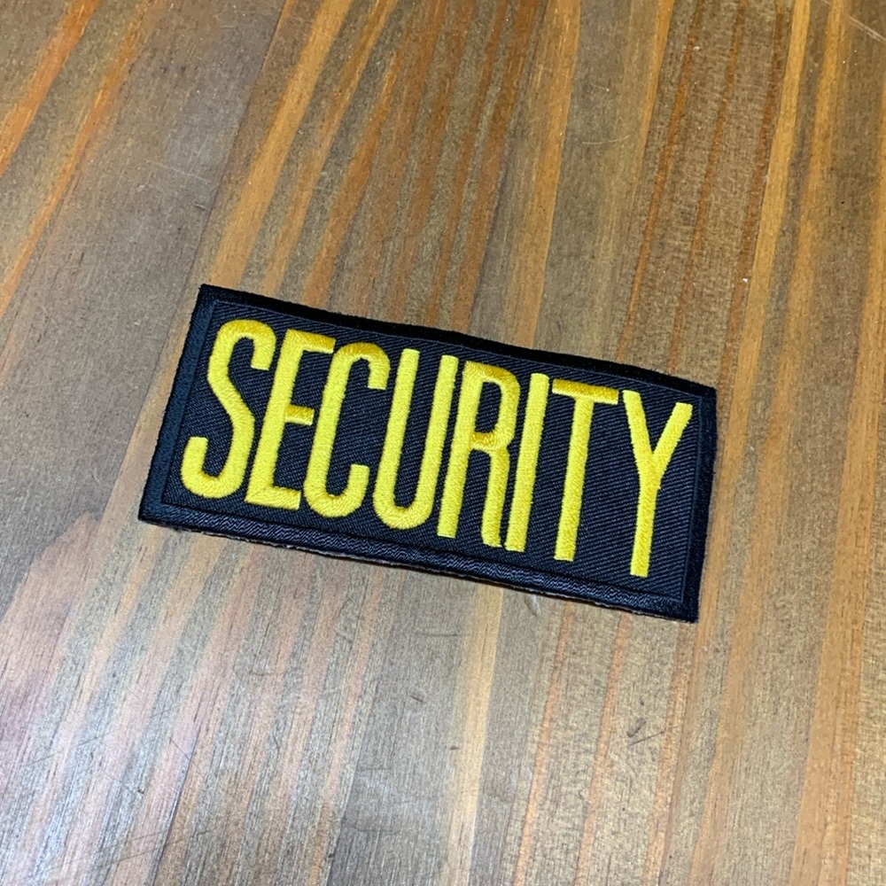 NWT 4”x2” LawPro Security Badge Gold on Black